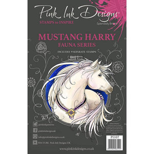 Pink Ink Designs A5 Clear Stamp Set - Farmyard Series : Mustang Harry