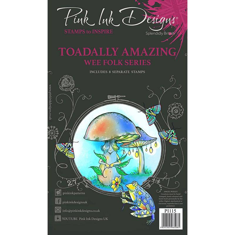 Pink Ink Designs A6 Clear Stamp Set - Toadally Amazing