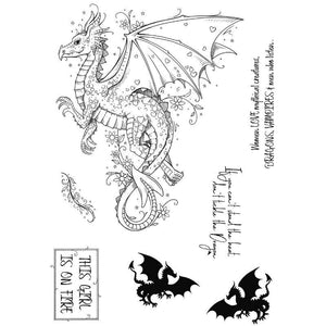 Pink Ink Designs A5 Clear Stamp Set - Snap Dragon
