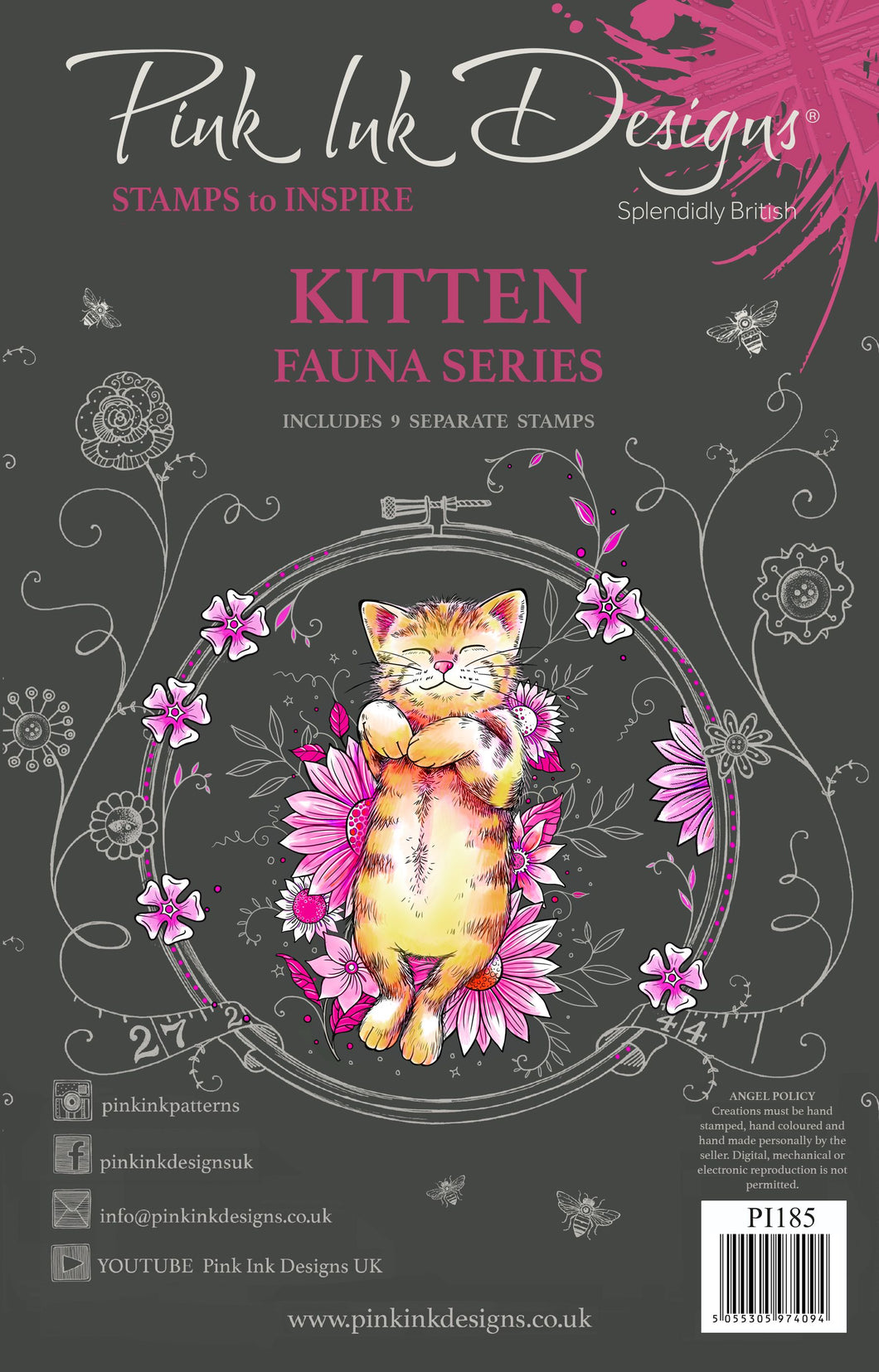 Pink Ink Designs A5 Clear Stamp Set - Kitten