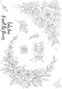 Pink Ink Designs A5 Clear Stamp Set - Frames Collection : Sweet Rose