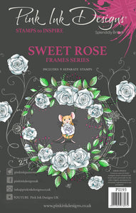 Pink Ink Designs A5 Clear Stamp Set - Frames Collection : Sweet Rose