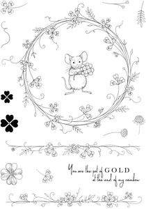 Pink Ink Designs A5 Clear Stamp Set - Frames Collection : Lucky Clover