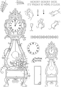 Pink Ink Designs A5 Clear Stamp Set - Mother Goose Series : Hickory Dickory Dock