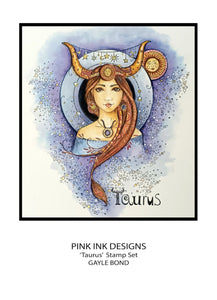 Pink Ink Designs A5 Clear Stamp Set - Astrology Series : Taurus Secret Romantic