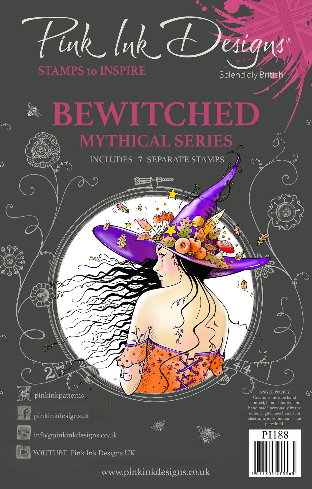 Pink Ink Designs A5 Clear Stamp Set - Mythical Series : Bewitched