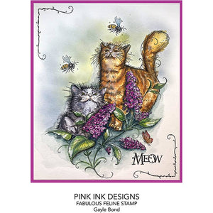 Pink Ink Designs A5 Clear Stamp Set - Fauna Series : Fabulous Feline