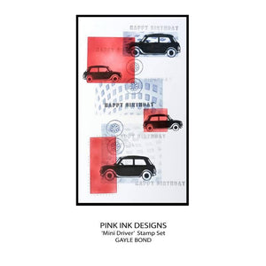 Pink Ink Designs A5 Clear Stamp Set - Wheels Series : Mini Driver