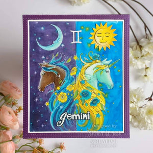 Pink Ink Designs A5 Clear Stamp Set - Astrology Series : Gemini The Communicator