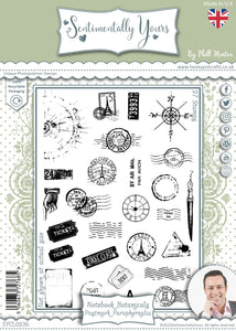 Phill Martin Sentimentally Yours A5 Clear Stamp Set - Notebook Botanicals : Postmark Paraphernalia