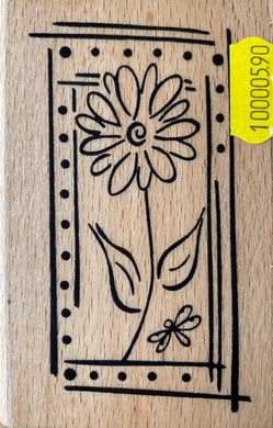 Creative Expressions Wood Mounted Grey Rubber Stamp - Daisy