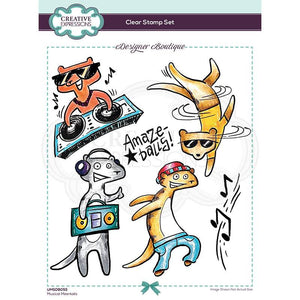 Creative Expressions Designer Boutique A5 Clear Stamp Set - Musical Meerkats