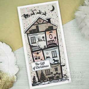 Creative Expressions Designer Boutique DL Rubber Stamp - Christmas Town House