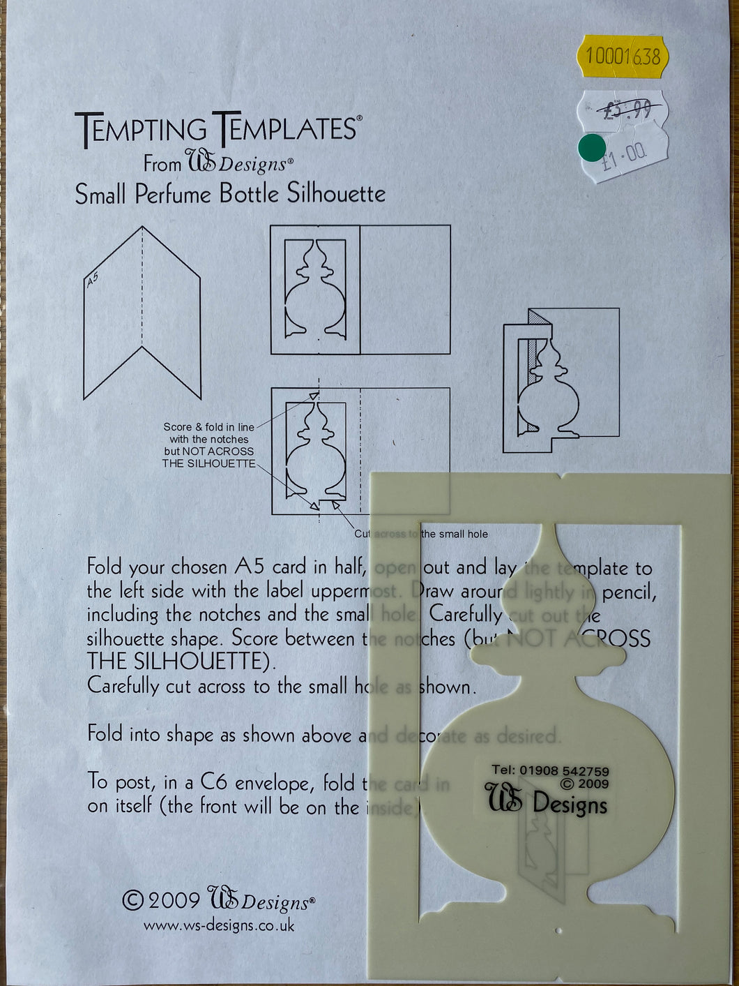 WS Designs Tempting Templates : Small Perfume Bottle Silhouette