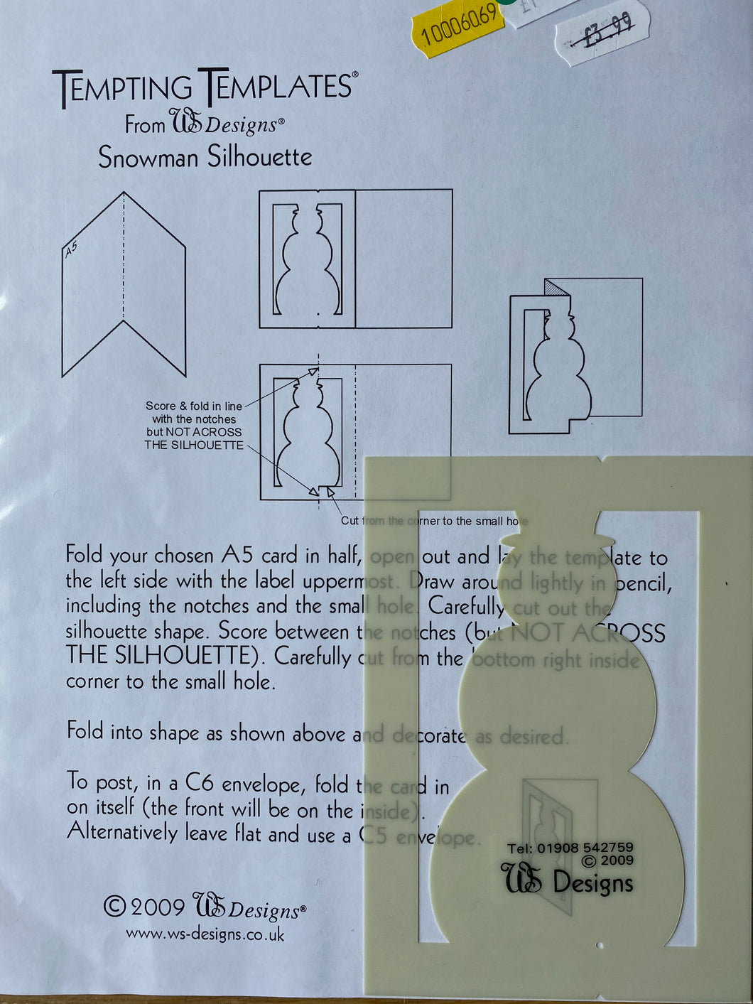 WS Designs Tempting Templates : Small Snowman Silhouette