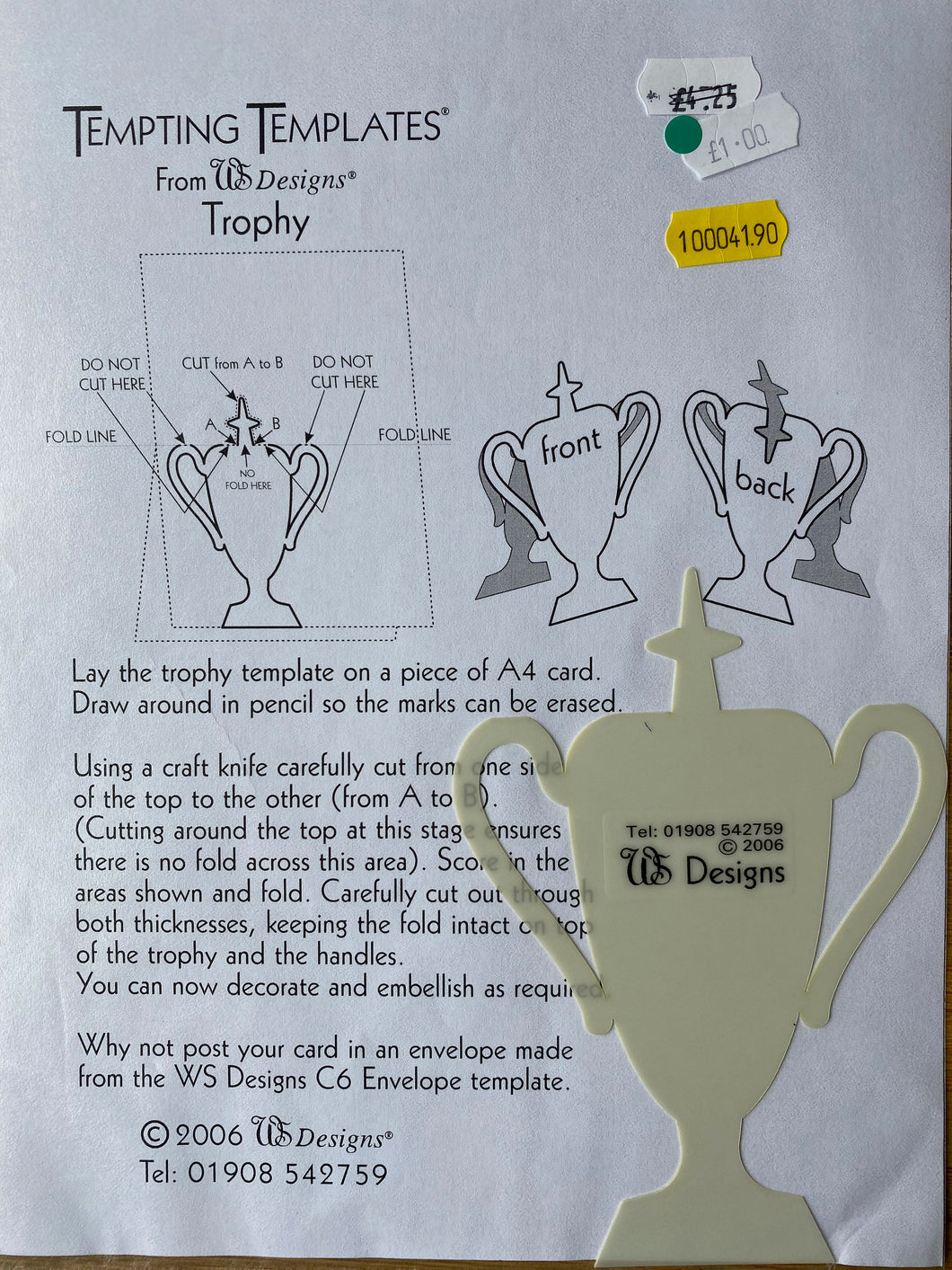 WS Designs Tempting Templates : Trophy