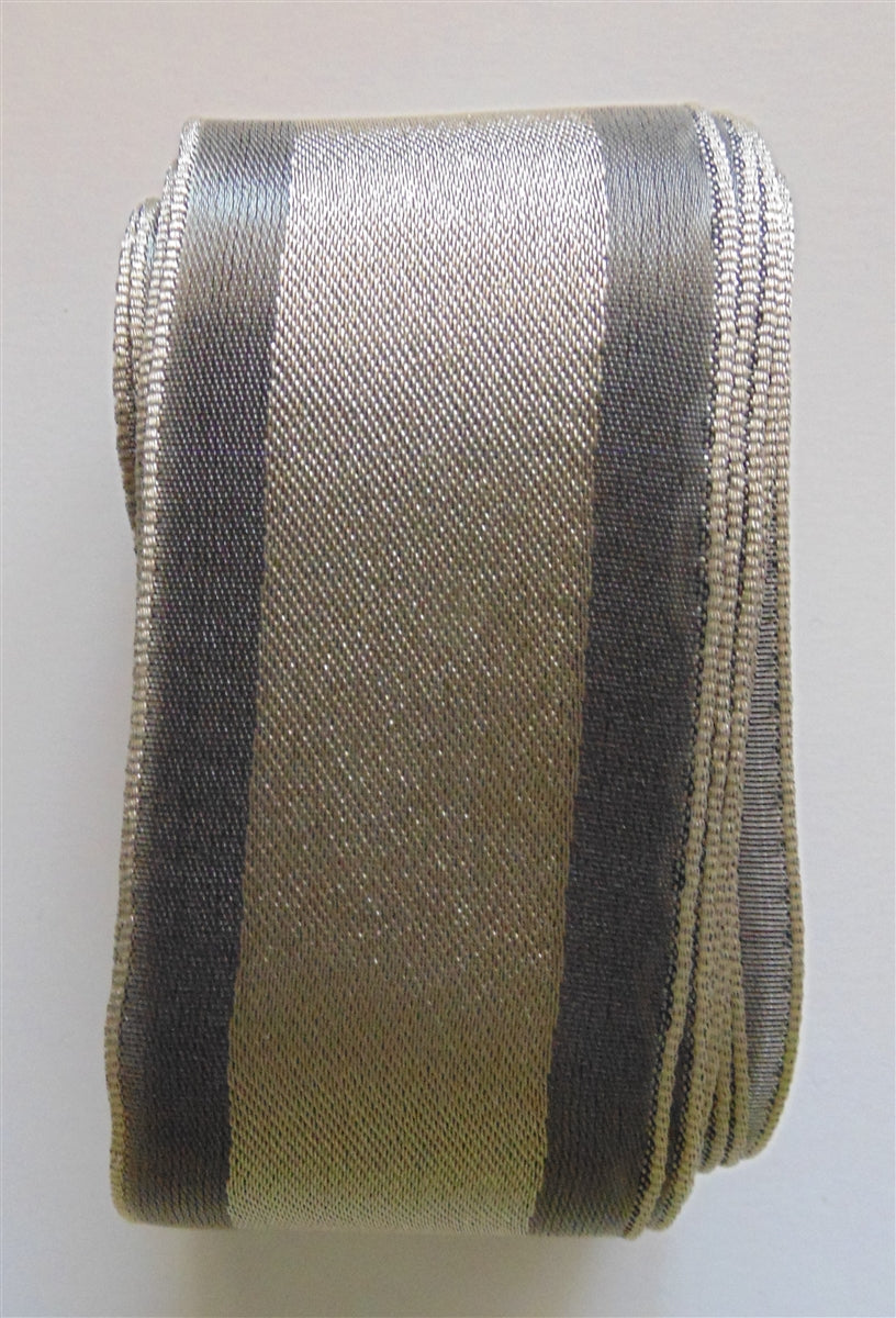 Solid/Satin Centre Band Ribbon - Pewter 5m