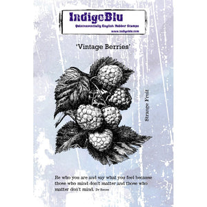 IndigoBlu Vintage Berries A6 Red Rubber Stamp Set